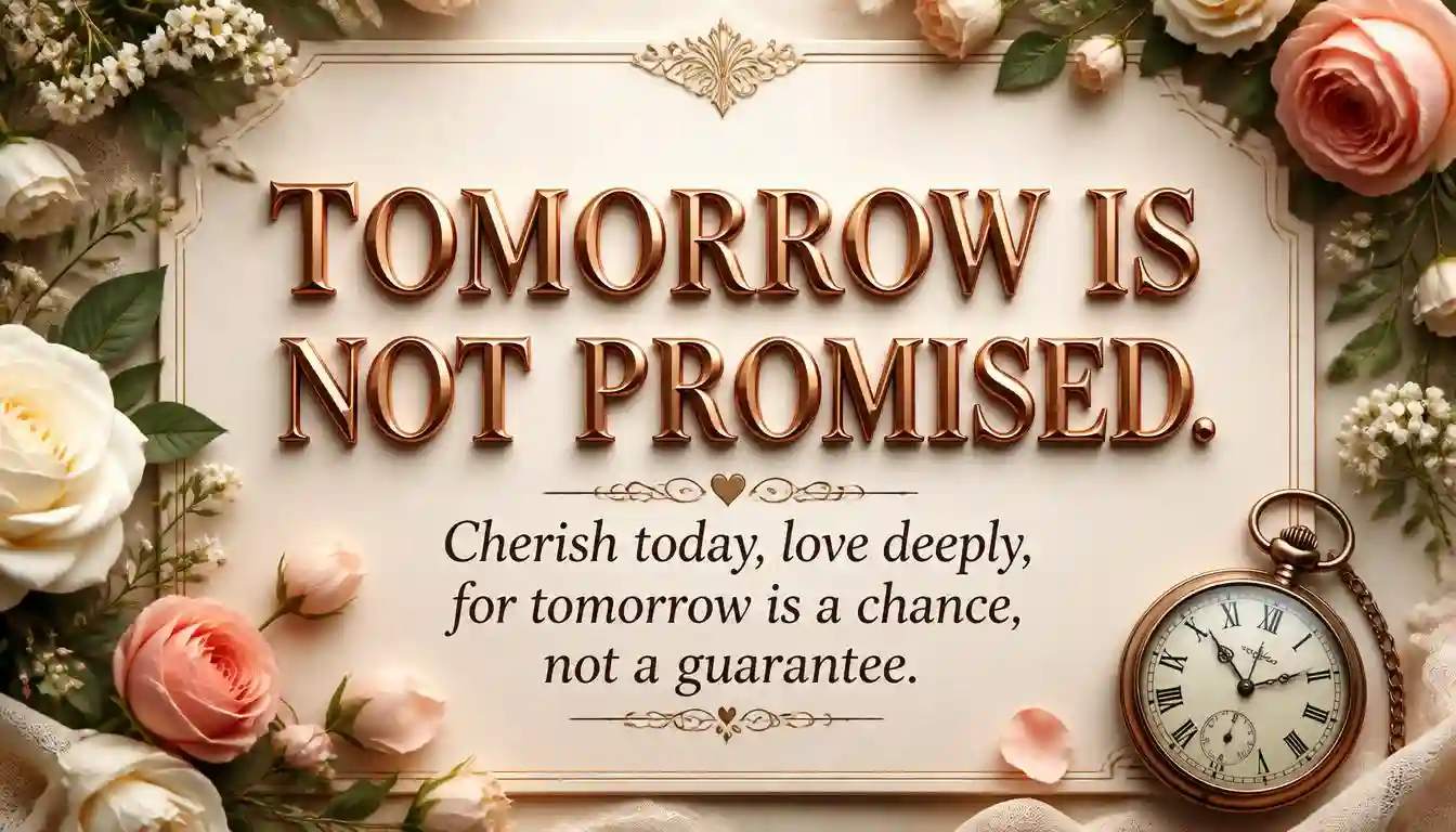 tomorrow is not promised. Quotes